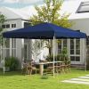 Outsunny Canopy Tent: Durable, 13x13 Pop Up with Height Adjustment and Wheeled Carry Bag in Dark Blue|