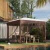 Outsunny Portable Party Pavilion: 10x10 Pop Up Gazebo Canopy Tent with Netting & Wheeled Bag