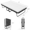 Folding Bed with Mattress Included Memory Foam, Portable Roll Away Adult Bed for Guest, Fold Up Soft Cot Size Bed, 75"L*46"W