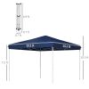 Outsunny Canopy Tent: Durable, 13x13 Pop Up with Height Adjustment and Wheeled Carry Bag in Dark Blue|