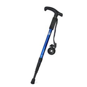 Four-Section Curved Handle Trekking Pole for Camping (Type: Walking Sticks, Color: Blue)