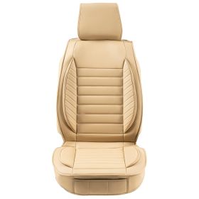VEVOR Seat Covers, Universal Car Seat Covers Front Seats, 2pcs Faux Leather Seat Cover, Semi-enclosed Design (Installation Method: Front and Rear Covers, Color: Beige)
